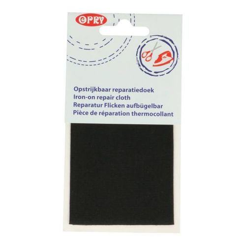 Opstrijkbare reparatiedoek - zwart - Opry